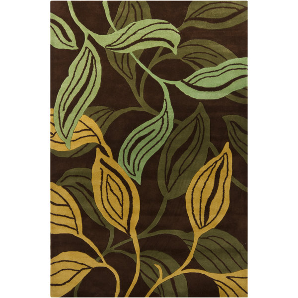 Chandra Int Brown/Green/Gold Floral Area Rug Wayfair